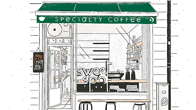 Interior of sweet spot kaffee – specialty coffee in München